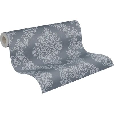 A.S. Création Pure Elegance Grau Barock Vlies Tapete - Mustertapete A.S. Création Pure Elegance Grau Barock Vlies Tapete - Mustertapete