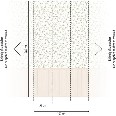 Livingwalls Wandpaneel Tapete - Natürliches Blumenmuster Livingwalls Wandpaneel Tapete - Natürliches Blumenmuster