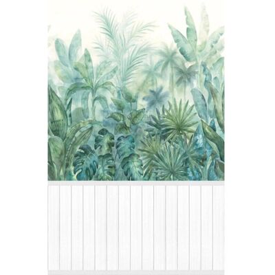 A.S. Creation Tropical Plants and Wood Slats 2 in 1 Vinyl Wallpaper White - Wallpanel A.S. Creation Tropical Plants and Wood Slats 2 in 1 Vinyl Wallpaper White - Wallpanel