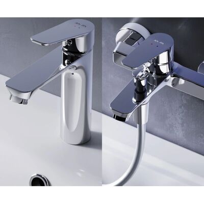 AM.PM - F408TA39 - One-handle basin faucet - Bath/shower faucet - Brass - Faucet set AM.PM - F408TA39 - One-handle basin faucet - Bath/shower faucet - Brass - Faucet set