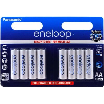 Dobíjecí AA baterie eneloop Panasonic - 8 kusů - Dlouhá životnost Dobíjecí AA baterie eneloop Panasonic - 8 kusů - Dlouhá životnost
