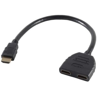 MicroConnect HDMI Kabel - 0,2m, Männlich zu 2x Weiblich, Schwarz MicroConnect HDMI Kabel - 0,2m, Männlich zu 2x Weiblich, Schwarz