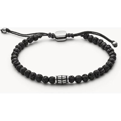 Fossil JF02887040 Black Lava Stone Bracelet - Bracelet Fossil JF02887040 Black Lava Stone Bracelet - Bracelet