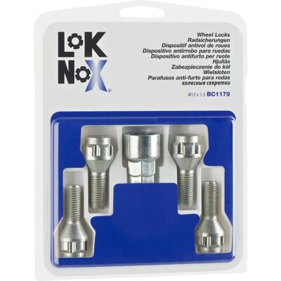 Śruba antykradzieżowa Loknox 12x150mm - Zamek na koło dla BMW, Renault, Subaru Śruba antykradzieżowa Loknox 12x150mm - Zamek na koło dla BMW, Renault, Subaru