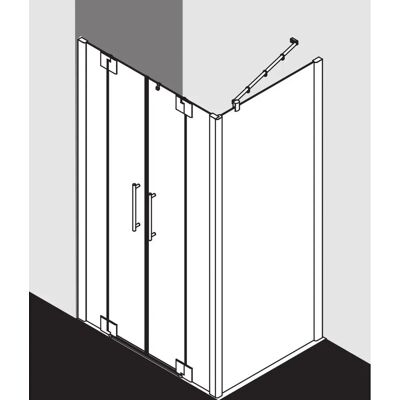 Porte battante Pasa XP PTF de Kermi avec Panneaux Fixes - Douche - Publicité Porte battante Pasa XP PTF de Kermi avec Panneaux Fixes - Douche - Publicité