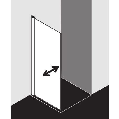 Panneau latéral en verre argent brillant - Ducha Kermi Diga - Publicité Panneau latéral en verre argent brillant - Ducha Kermi Diga - Publicité