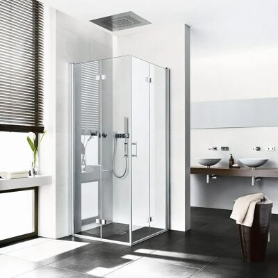 Porte de douche Kermi Diga demi-entrée - Angle - Argent brillant - Sans barrière - Publicité Porte de douche Kermi Diga demi-entrée - Angle - Argent brillant - Sans barrière - Publicité