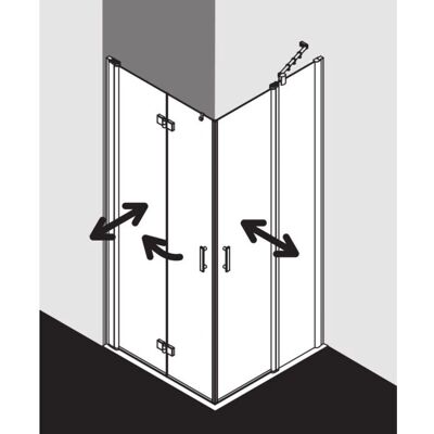 Diga Paroi de Douche d'Angle à Porte Pliante - Argent Brillant - Enclosure de Douche - Publicité Diga Paroi de Douche d'Angle à Porte Pliante - Argent Brillant - Enclosure de Douche - Publicité