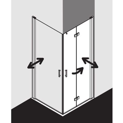 Porte de douche Kermi Diga - Argent brillant - Sans obstacle, verre sécurité 6mm - Entrée d'angle - Publicité Porte de douche Kermi Diga - Argent brillant - Sans obstacle, verre sécurité 6mm - Entrée d'angle - Publicité