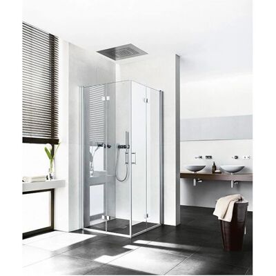 Porte d'angle Diga Diga Kermi à pivot et pliable - Blanc - Zone de douche - Publicité Porte d'angle Diga Diga Kermi à pivot et pliable - Blanc - Zone de douche - Publicité