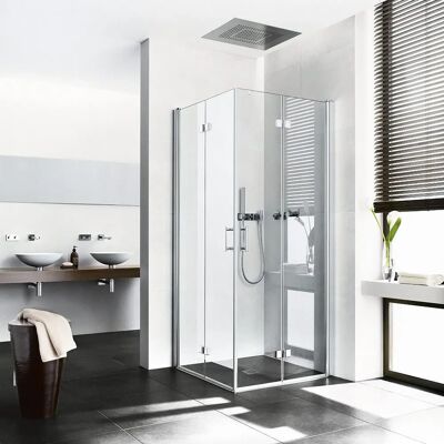 Diga de Kermi - Porte d'angle pliante avec verre de sécurité - Publicité Diga de Kermi - Porte d'angle pliante avec verre de sécurité - Publicité