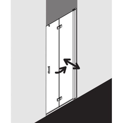 Porte pliante Diga de Kermi en niche - Porte de Douche - Publicité Porte pliante Diga de Kermi en niche - Porte de Douche - Publicité