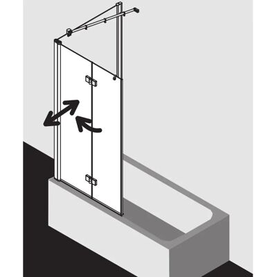 Kermi Diga Badewannenaufsatz - Faltwand, 2-flügelig, Verstellbar, Sicherheitsglas Kermi Diga Badewannenaufsatz - Faltwand, 2-flügelig, Verstellbar, Sicherheitsglas