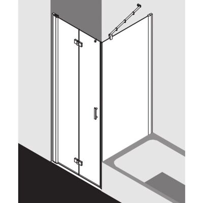 Porte de douche Kermi Diga en Argent Brillant avec Verre ESG Clair - Gauche, 83x200cm - Type : Porte pliable - Publicité Porte de douche Kermi Diga en Argent Brillant avec Verre ESG Clair - Gauche, 83x200cm - Type : Porte pliable - Publicité
