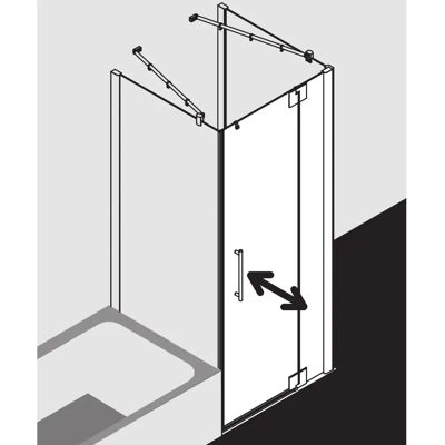 Porte pivotante Kermi Pasa XP - Verre sécurité 8mm - Profil mural réglable - Coin - Douche - Publicité Porte pivotante Kermi Pasa XP - Verre sécurité 8mm - Profil mural réglable - Coin - Douche - Publicité