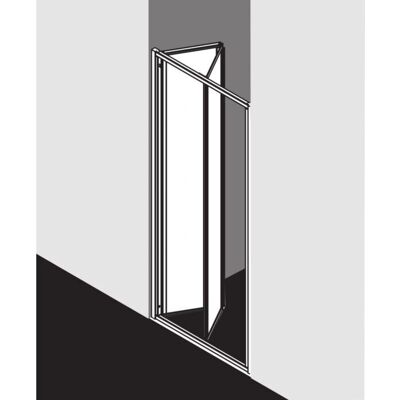 Kermi Nova 2000 Porte pliante - Verre synthétique, argent mat - Publicité Kermi Nova 2000 Porte pliante - Verre synthétique, argent mat - Publicité