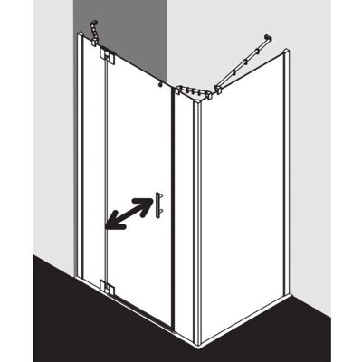 Porte de Douche Kermi FX1GL - 160x185cm, Argent Brillant, Verre de Sécurité - Publicité Porte de Douche Kermi FX1GL - 160x185cm, Argent Brillant, Verre de Sécurité - Publicité