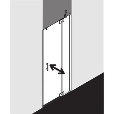Porte de douche en verre Kermi - Argent brillant, 120x200cm, Charnière droit - Publicité Porte de douche en verre Kermi - Argent brillant, 120x200cm, Charnière droit - Publicité