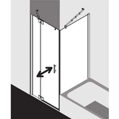 Porte de douche Kermi - Verre, 6mm, Argent brillant, à gauche, 200cm - Publicité Porte de douche Kermi - Verre, 6mm, Argent brillant, à gauche, 200cm - Publicité