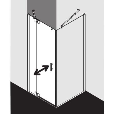 Porte de Douche en Verre Brillant et Stabilisateur - Douche Kermi - Publicité Porte de Douche en Verre Brillant et Stabilisateur - Douche Kermi - Publicité