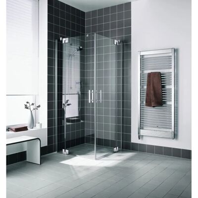 Porte de douche d'angle Kermi Filia XP - 2 parties, verre clair, argent brillant - Publicité Porte de douche d'angle Kermi Filia XP - 2 parties, verre clair, argent brillant - Publicité