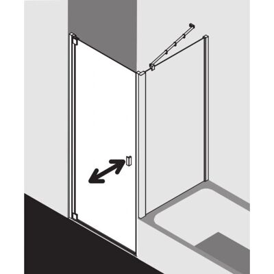 Porte battante Raya Kermi 90x200cm - Porte de douche - Publicité Porte battante Raya Kermi 90x200cm - Porte de douche - Publicité