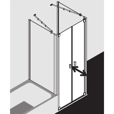 Porte battante Kermi Argent Mat 100x200cm - Douche - Publicité Porte battante Kermi Argent Mat 100x200cm - Douche - Publicité