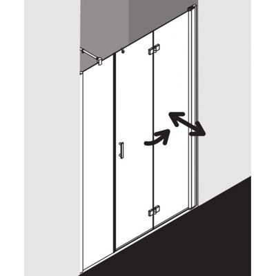 Porte pliante Diga Kermi avec panneau fixe - Facile d'accès, argent brillant, verre de sécurité clair - Publicité Porte pliante Diga Kermi avec panneau fixe - Facile d'accès, argent brillant, verre de sécurité clair - Publicité