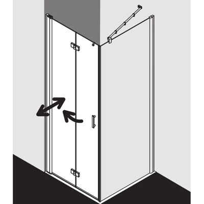 Kermi Diga Porte pliante pendulaire Argent brillant, 103x185cm, Verre de sécurité, Charnière gauche - Porte de douche - Publicité Kermi Diga Porte pliante pendulaire Argent brillant, 103x185cm, Verre de sécurité, Charnière gauche - Porte de douche - Publicité
