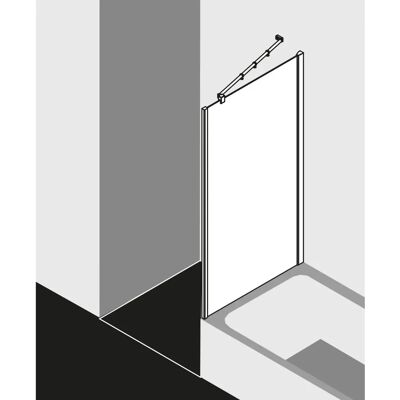 Kermi Filia XP Seitenwand verkürzt auf Badewanne - Klar Glas, Silber Hochglanz Kermi Filia XP Seitenwand verkürzt auf Badewanne - Klar Glas, Silber Hochglanz