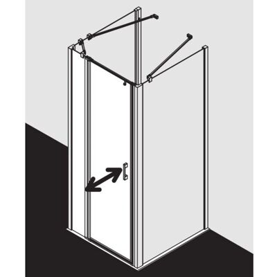 Porte de douche Kermi Liga battant 1 vantail avec panneau fixe, argent brillant - Porte de douche - Publicité Porte de douche Kermi Liga battant 1 vantail avec panneau fixe, argent brillant - Porte de douche - Publicité