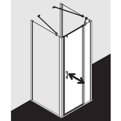 Porte de douche battante Kermi Liga avec panneau fixe - Publicité Porte de douche battante Kermi Liga avec panneau fixe - Publicité
