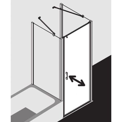 Kermi Duschtür - Silber Hochglanz 100x200cm, Rechts Kermi Duschtür - Silber Hochglanz 100x200cm, Rechts