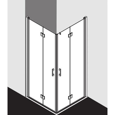 Kermi Liga Eckeinstieg - 120cm x 200cm, Silber Mattglanz Kermi Liga Eckeinstieg - 120cm x 200cm, Silber Mattglanz