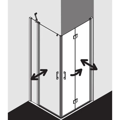 Porte de douche d'angle Kermi Liga - Argent mat 120x185cm - Publicité Porte de douche d'angle Kermi Liga - Argent mat 120x185cm - Publicité