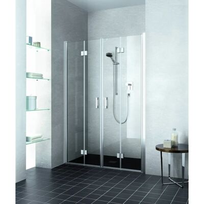 Porte de Douche Kermi Liga - 125x185cm, Argent Mat, 4 Volets - Publicité Porte de Douche Kermi Liga - 125x185cm, Argent Mat, 4 Volets - Publicité