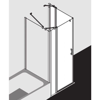 Kermi Liga Duschabtrennung - Silber Mattglanz, 80cm x 185cm - Glas Kermi Liga Duschabtrennung - Silber Mattglanz, 80cm x 185cm - Glas