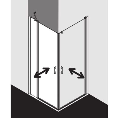 Entrée d'angle Kermi LIGA 2 pièces - Argent brillant - Verre de sécurité - Publicité Entrée d'angle Kermi LIGA 2 pièces - Argent brillant - Verre de sécurité - Publicité