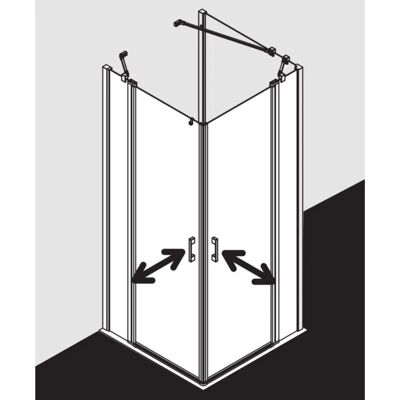 Douche d'angle Kermi Slim - 2 pièces, Argent Mat, 200cm - Publicité Douche d'angle Kermi Slim - 2 pièces, Argent Mat, 200cm - Publicité
