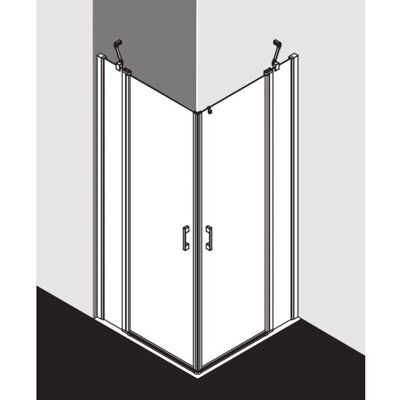 Kermi Liga Eckeinstieg - 2-teilig, Silber, 200cm Kermi Liga Eckeinstieg - 2-teilig, Silber, 200cm