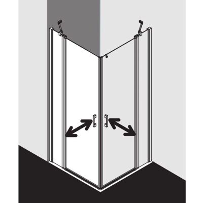 Porte de douche d'angle Kermi Liga - 2 pièces - Gauche - Publicité Porte de douche d'angle Kermi Liga - 2 pièces - Gauche - Publicité