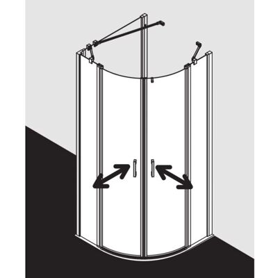 Kermi Liga Duschabdeckung - Sicherheitsglas, Silber Hochglanz, 80x80x200cm Kermi Liga Duschabdeckung - Sicherheitsglas, Silber Hochglanz, 80x80x200cm