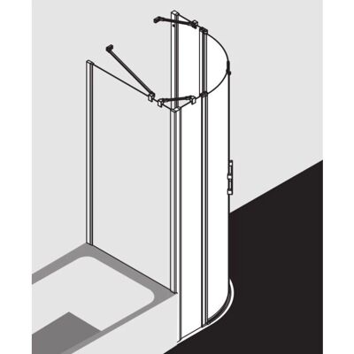 Kermi LIGA Viertelkreis-Duschkabine - Silber Hochglanz - 200cm Kermi LIGA Viertelkreis-Duschkabine - Silber Hochglanz - 200cm