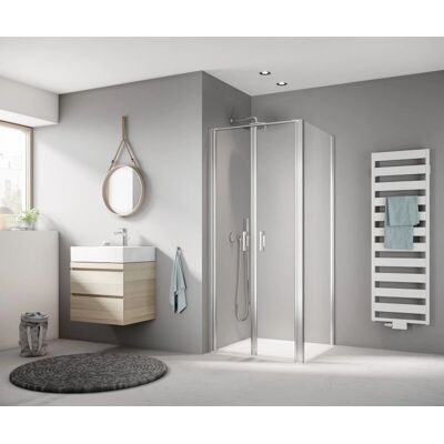 Porte de Douche Kermi Liga - Double Pivot, 80-81cm, Argent Mat - Publicité Porte de Douche Kermi Liga - Double Pivot, 80-81cm, Argent Mat - Publicité