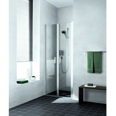 Porte de Douche en Verre Argent Kermi LIGA 80-81cm - Niche / Paroi latérale - Publicité Porte de Douche en Verre Argent Kermi LIGA 80-81cm - Niche / Paroi latérale - Publicité