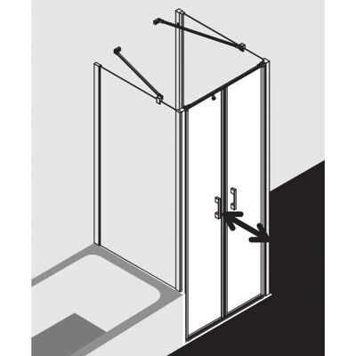 Porte de Douche Liga Kermi - Porte à Pivot Double, Argent Brillant, 80x200cm - Publicité Porte de Douche Liga Kermi - Porte à Pivot Double, Argent Brillant, 80x200cm - Publicité