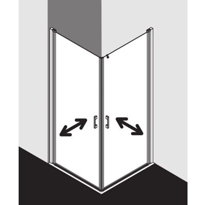 Kermi Liga Entrée d’angle - 90cm, Argent Mat, ESG Clair, Gauche - Publicité Kermi Liga Entrée d’angle - 90cm, Argent Mat, ESG Clair, Gauche - Publicité