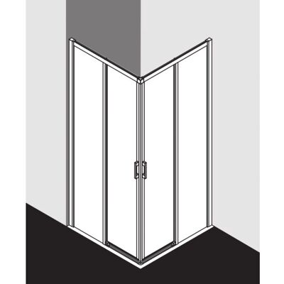Kermi Liga Entrée d'angle - Porte coulissante en 2 parties - 80cm de large - Argent mat - Publicité Kermi Liga Entrée d'angle - Porte coulissante en 2 parties - 80cm de large - Argent mat - Publicité