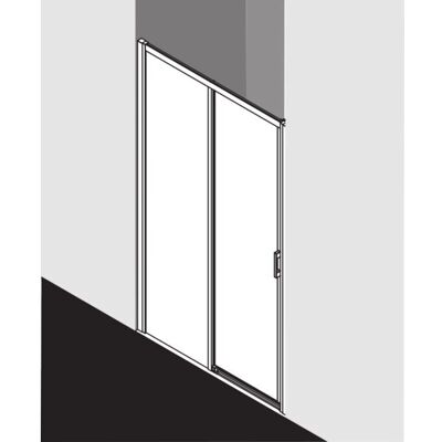 Porte de douche coulissante Liga Kermi - Verre de sécurité, Argent brillant - Publicité Porte de douche coulissante Liga Kermi - Verre de sécurité, Argent brillant - Publicité