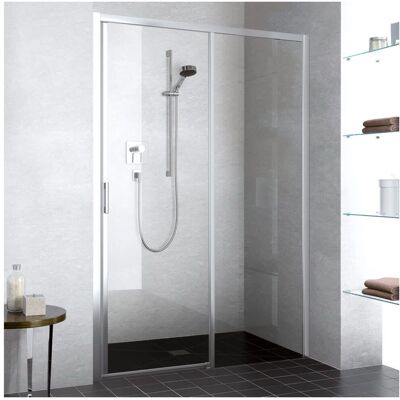 Kermi Slimline Duschtür - Bodenfrei, 2-teilig, Silber Mattglanz Kermi Slimline Duschtür - Bodenfrei, 2-teilig, Silber Mattglanz